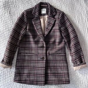 Abercrombie & Fitch Plaid Wool Blend Blazer XS